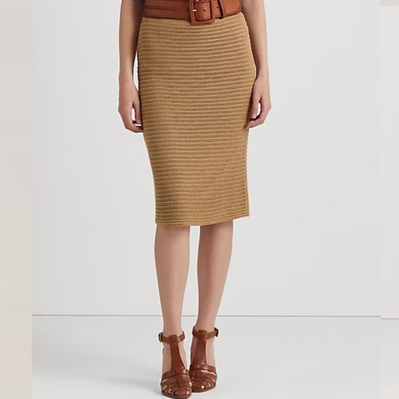 Lauren Ralph Lauren Metallic Cotton-Blend Knit Pencil Skirt – Size‎ XS - Picture 2 of 9